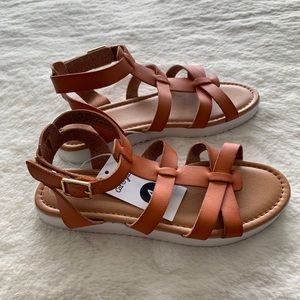 Cat & Jack Girls Brown Strappy Sandals Size 4 NWT